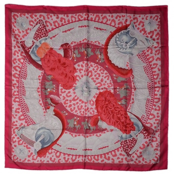 HERMES  Silk Casques et Plumets Scarf 90 - Picture 2 of 6